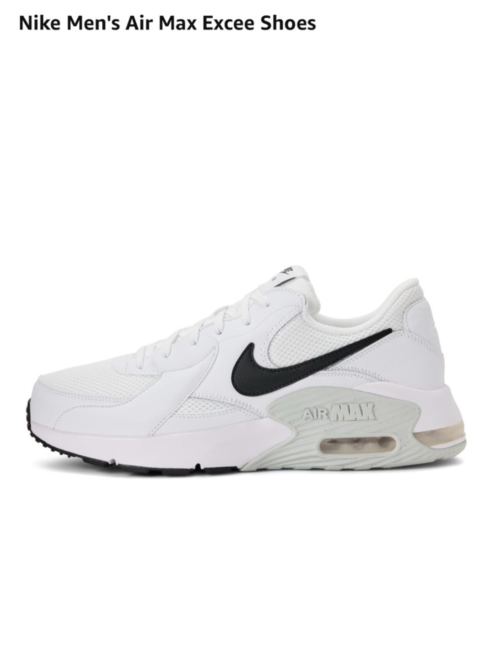 Nike White and Black Air Max Excee Sneakers